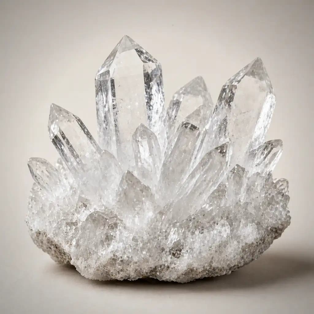 A raw clear quartz crystal specimen
